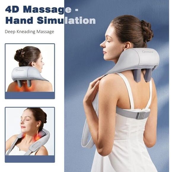 Neck Massager w/ Heat, Cordless, Deep Tissue 4D Expert Kneading Massage, Shiatsu - Picture 1 of 7